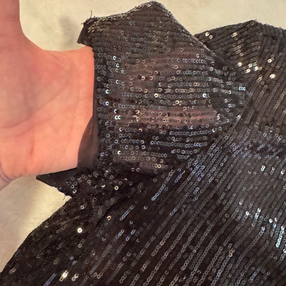 Anne Klein Woman Black Short Sleeve Sequin Top Size 1X - Picture 5 of 16